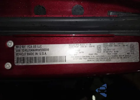 2021 Jeep Wrangler Sport 4X4 z USA, uszkodzony, nr VIN 1C4GJXAN4MW596599